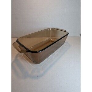 Vintage Pyrex Amber Brown Loaf Pan 213-R Baking Dish 1.5 Qt Bread